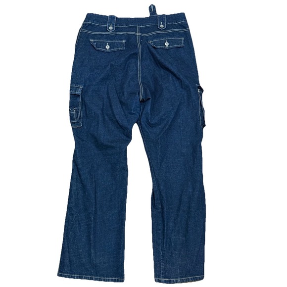 Lazer Jeans Baggy Grunge Cargo Denim Pockets Size 20 (38x32) - Picture 2 of 7